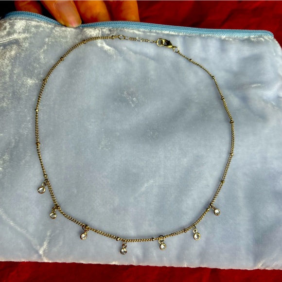 Gold plated necklace with crystals - Picture 2 of 5